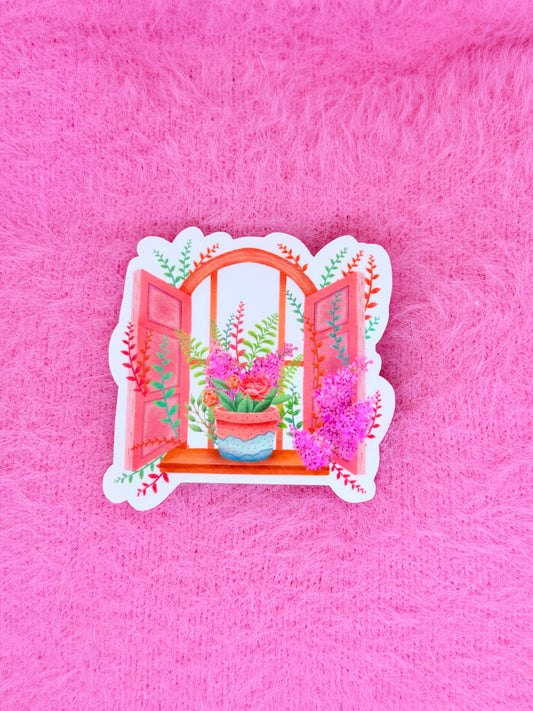 Pink Window Vinyl Sticker