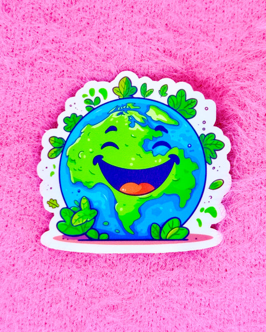 Cutie Earth Vinyl Sticker