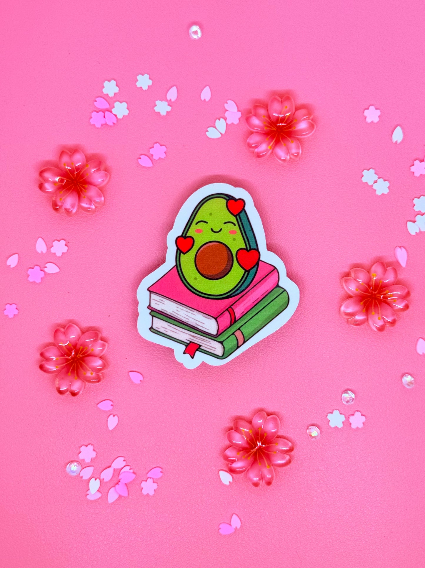 Avocado Book Stack Vinyl Sticker