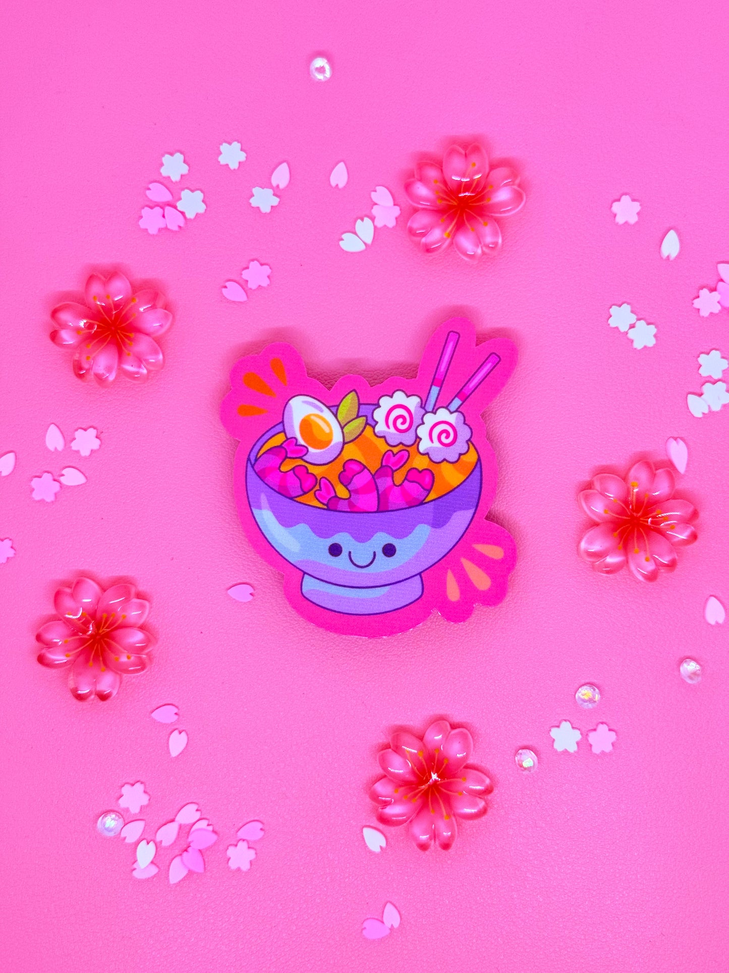 Pink Ramen Vinyl Sticker
