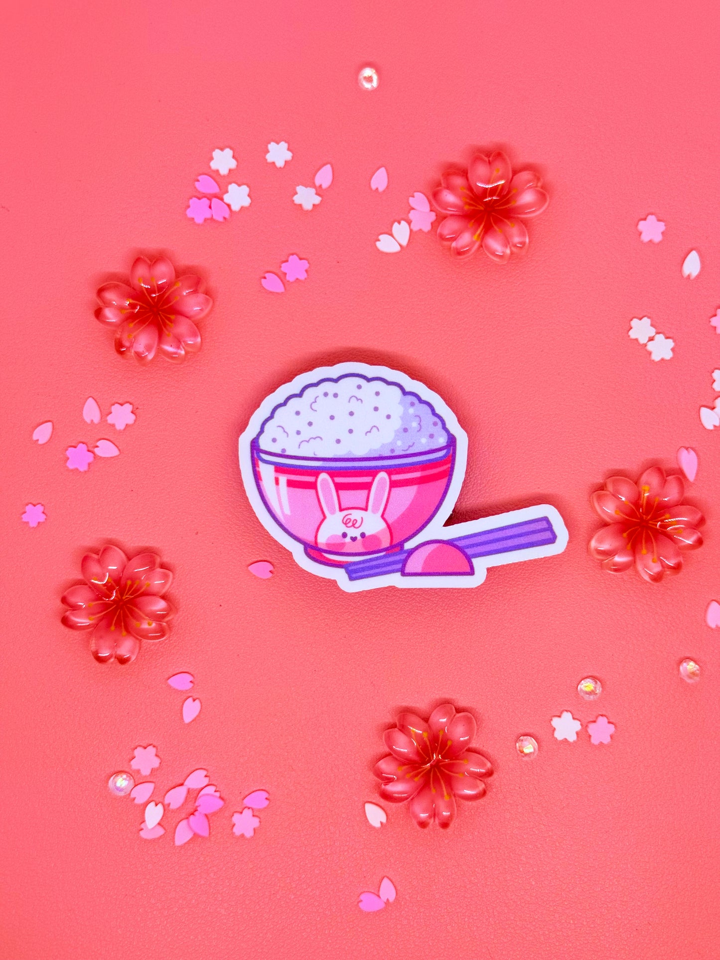 Cup of Rice Vinyl Sticker