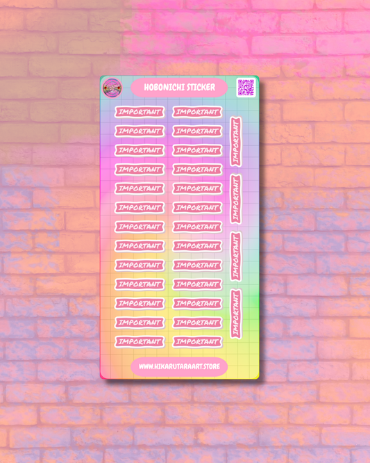 Hobonichi Cousin Important Tab Sticker Sheet