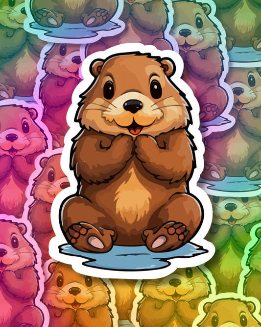 Kawaii Beaver Vinyl Sticker