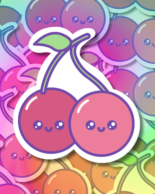 Kawaii Cherries Vinyl Sticker