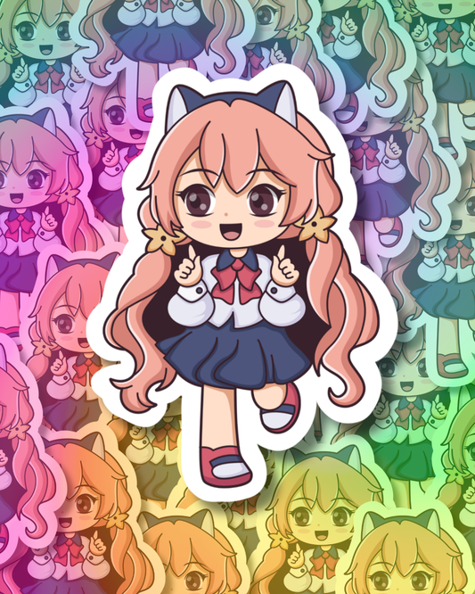 Kawaii School Girl Vinyl Sticker