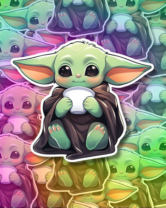 Kawaii Baby Yoda Vinyl Sticker