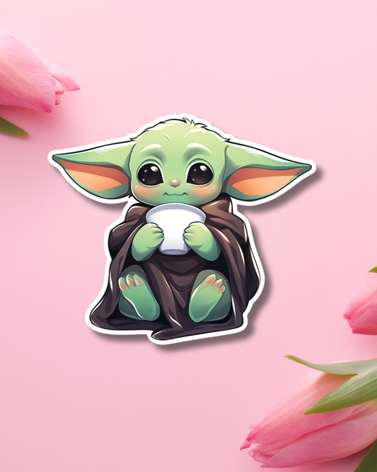Kawaii Baby Yoda Vinyl Sticker