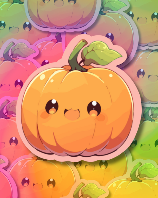 Kawaii Pumpkin Vinyl Sticker