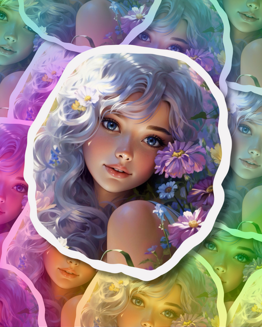 Lavender Girl Vinyl Sticker