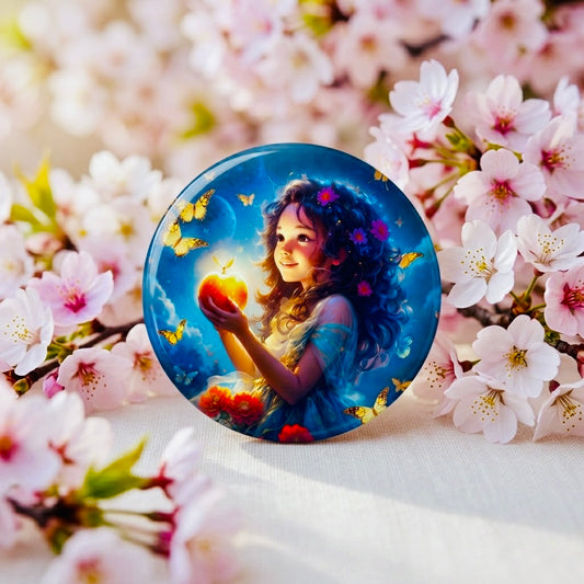 Light Girl Kawaii Button Pin | Cute 1" Mini Badge | Aesthetic Backpack Pin
