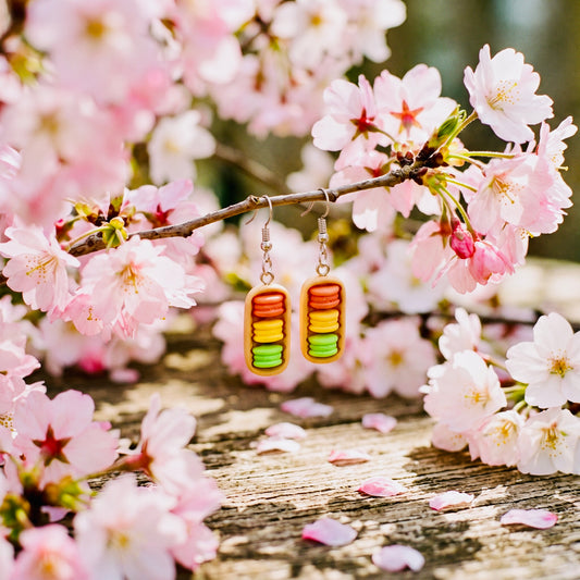 Macaron Pack Adorable Kawaii Acrylic & Resin Dangle Earrings | Cute Japanese Aesthetic Gift