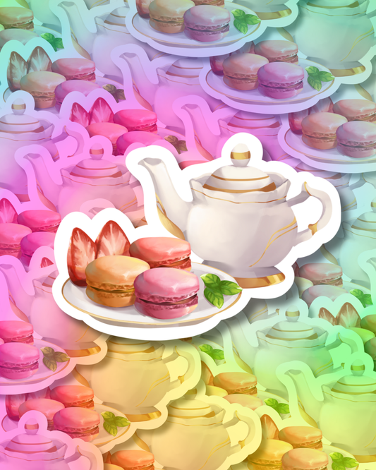 Macaron & Pot Vinyl Sticker