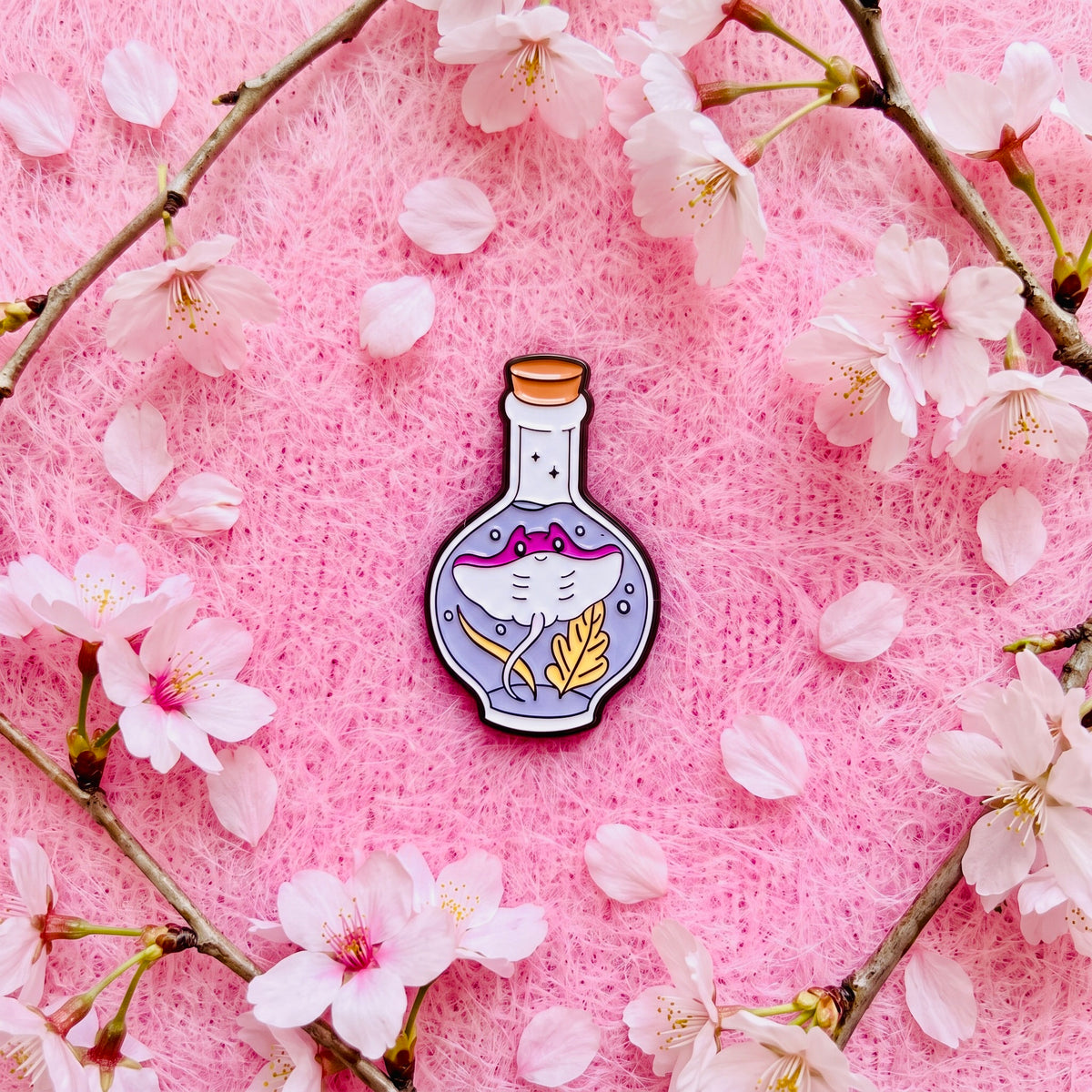 Manta Ray Enamel Pin