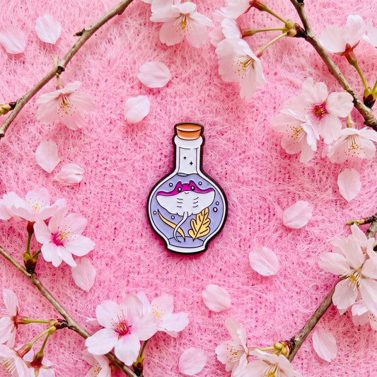Manta Ray Enamel Pin