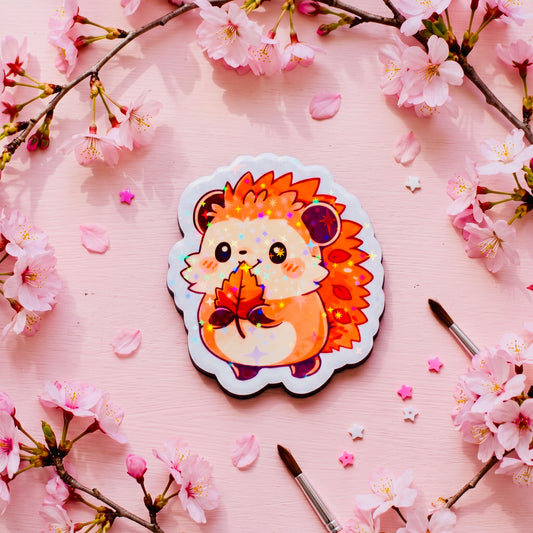 Maple Hedgehog Kawaii 2.5-Inch Cute Collectible Magnet | Aesthetic Refrigerator & Locker Magnet | Gift Shop Souvenir