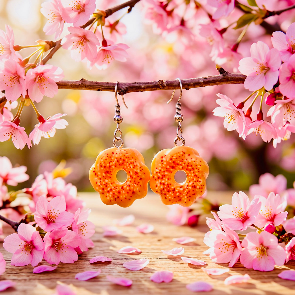 Mochi Donut Adorable Kawaii Acrylic & Resin Dangle Earrings | Cute Japanese Aesthetic Gift