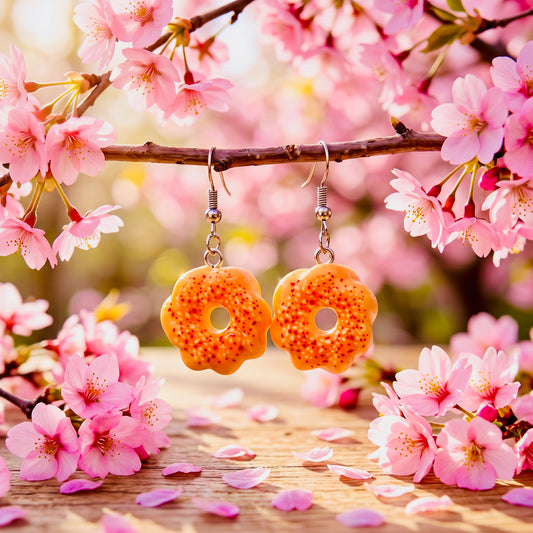 Mochi Donut Adorable Kawaii Acrylic & Resin Dangle Earrings | Cute Japanese Aesthetic Gift