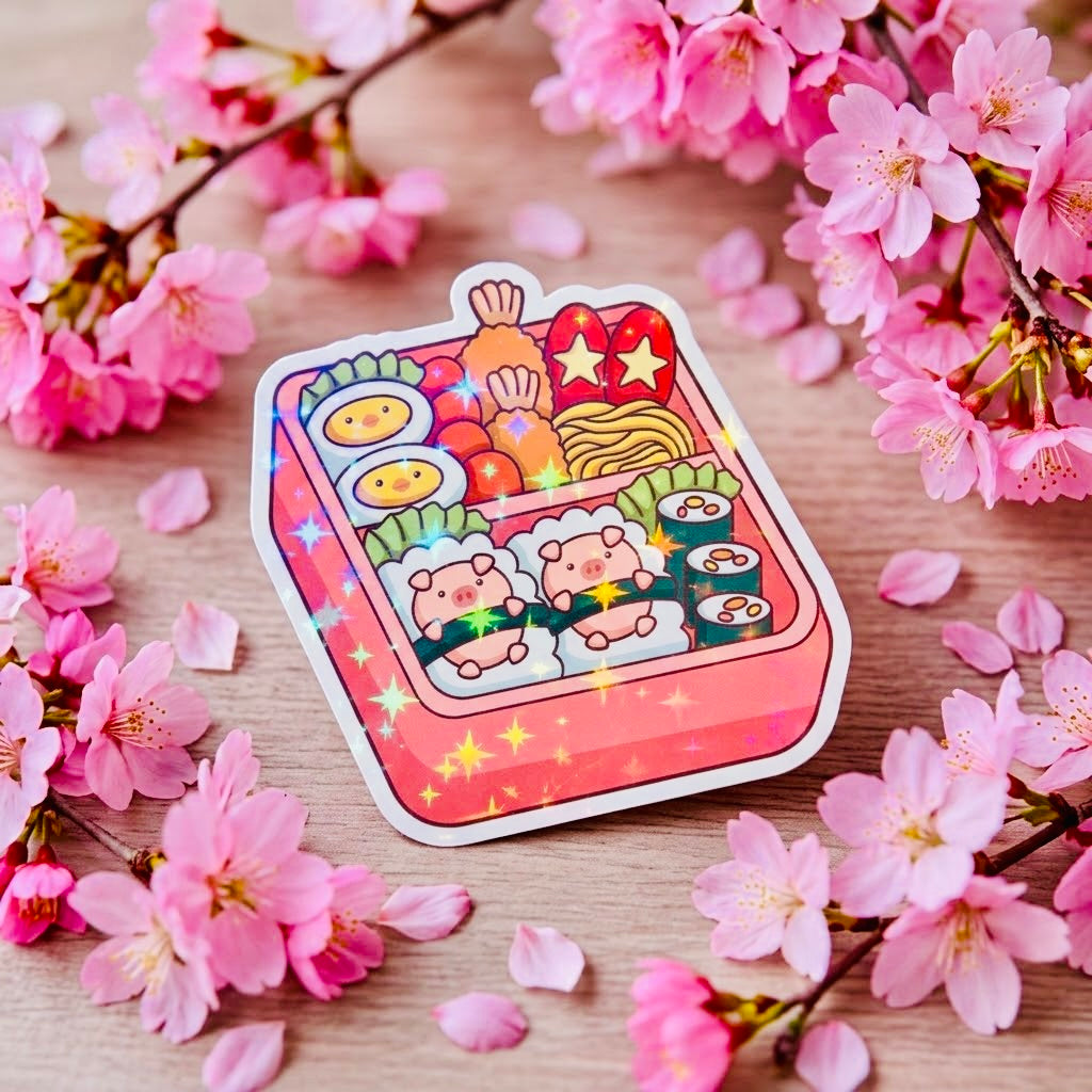 Bento Cuties Kawaii 2.5” Star Holographic Die-Cut Sticker | Cute Cosmic Aesthetic Decal