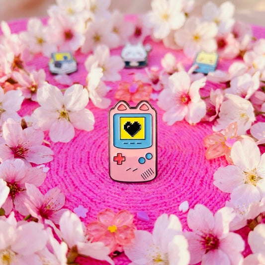 Game Boy Love Kawaii Cute Enamel Pin | Aesthetic Pastel Backpack & Jacket Lapel Pin