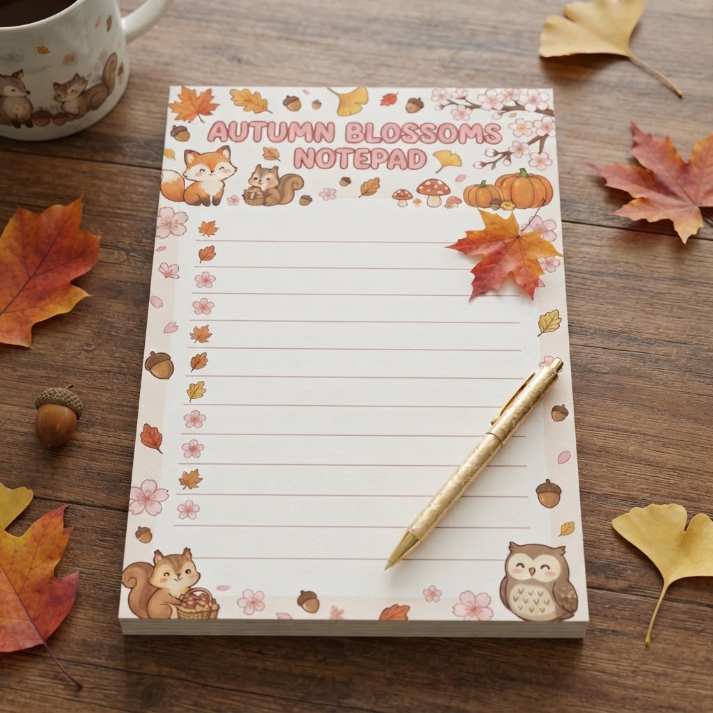 Autumn Blossoms Notepad
