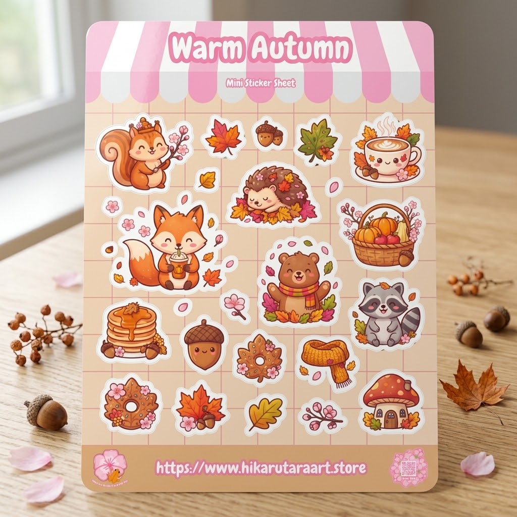 Warm Autumn Holographic Mini Sticker Sheet