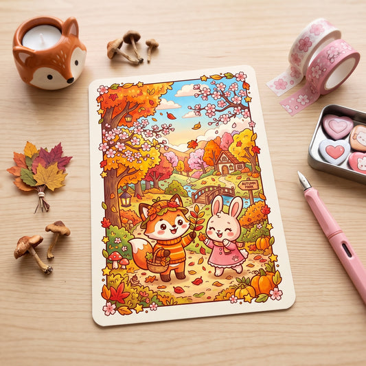 Autumn By The River Pals Postcard