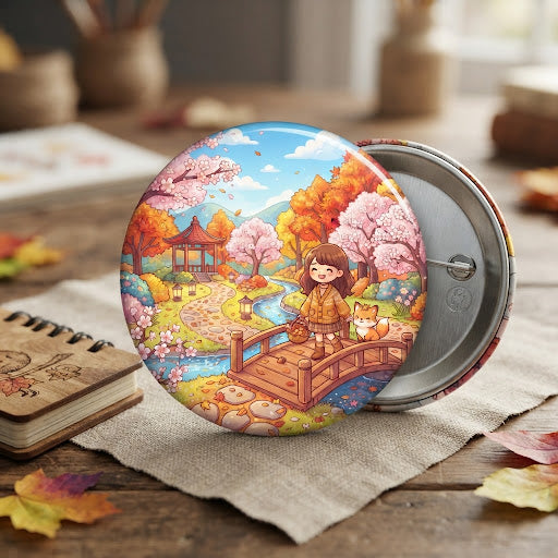 Autumn Pals Button Pin