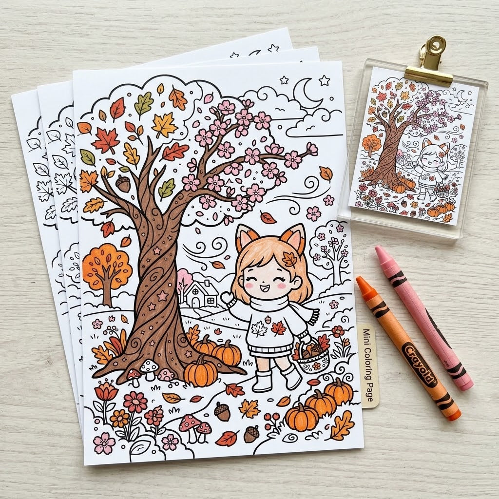 Foxy Girl 4"x 6" Digital Coloring Page
