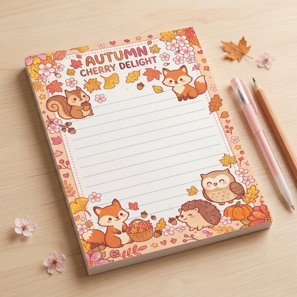 Autumn Cherry Delight Notepad