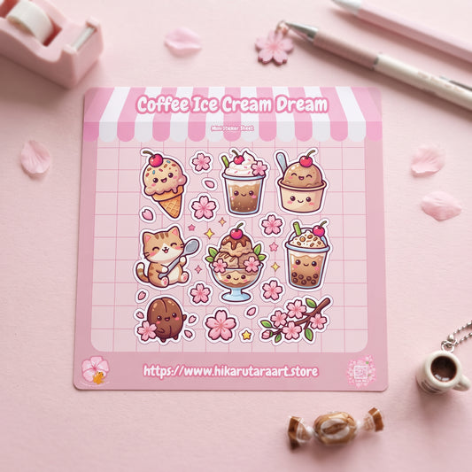 Coffee Ice Cream Dream Holographic Mini Sticker Sheet