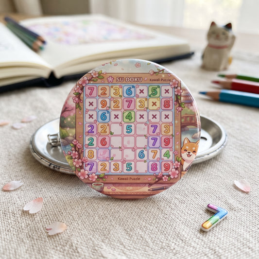 Colorful Sudoku Button Pin