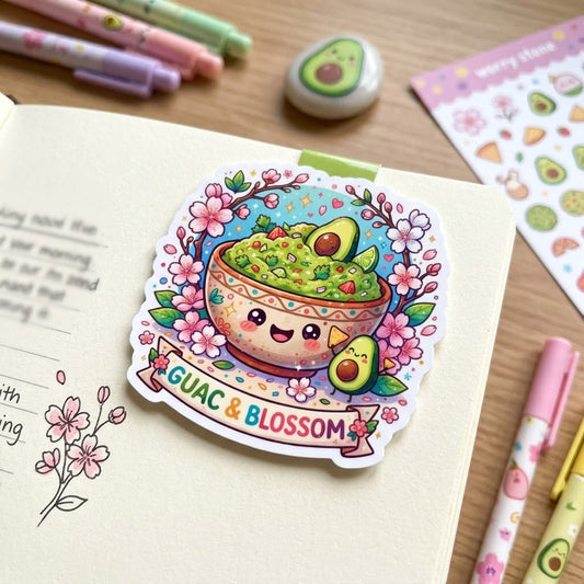 Guac & Blossoms Magnetic Bookmark