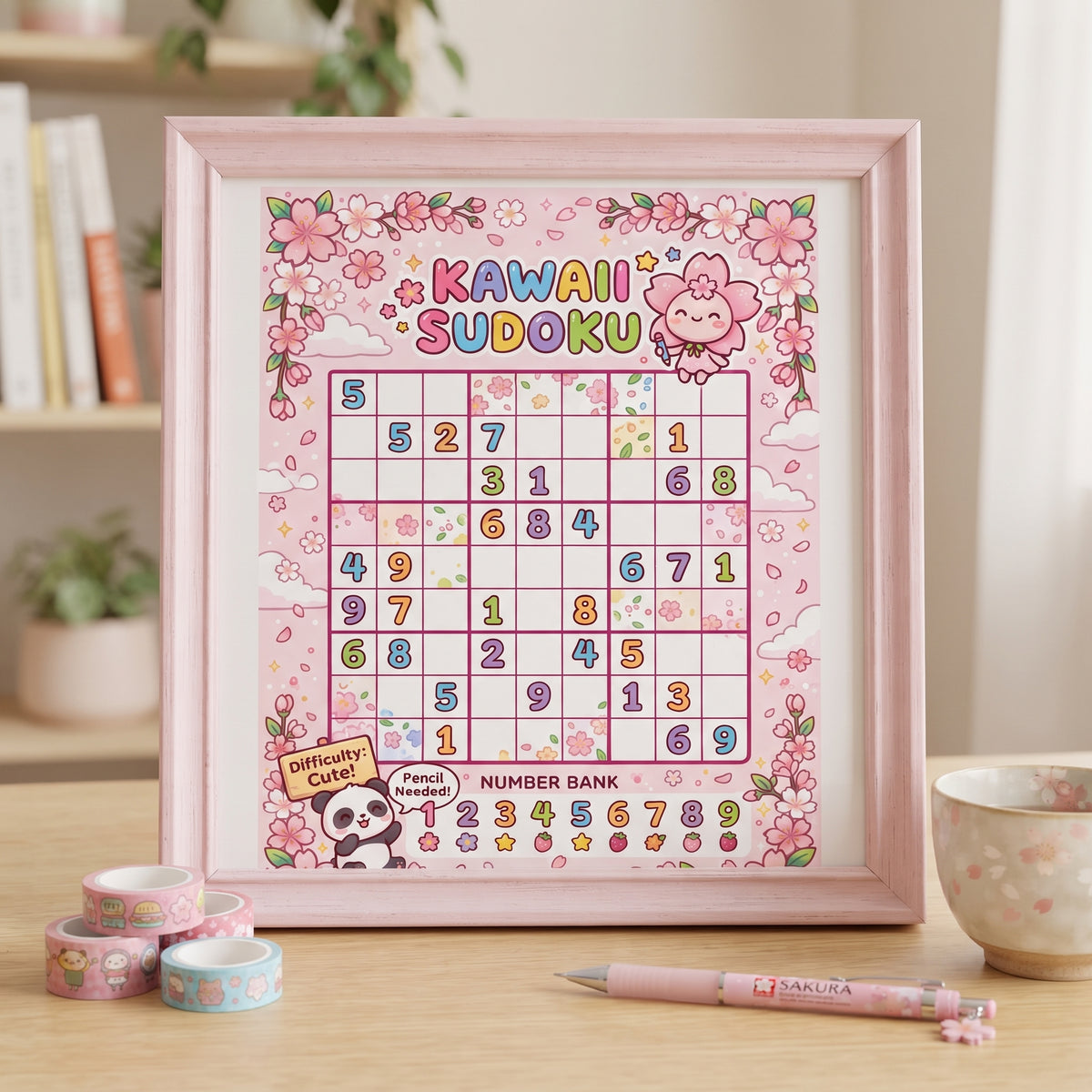 Kawaii Sudoku Art Print
