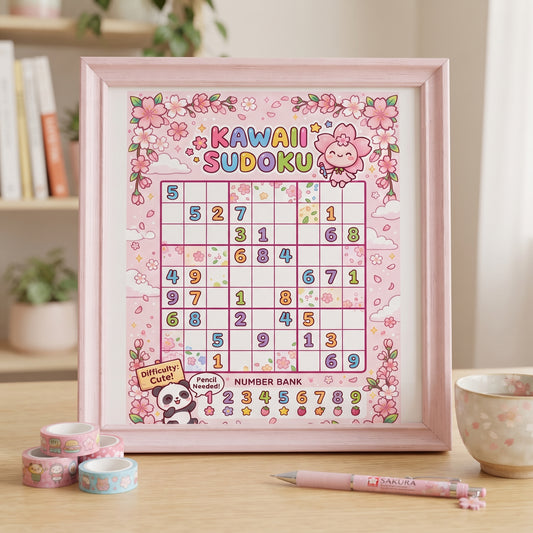 Kawaii Sudoku Art Print