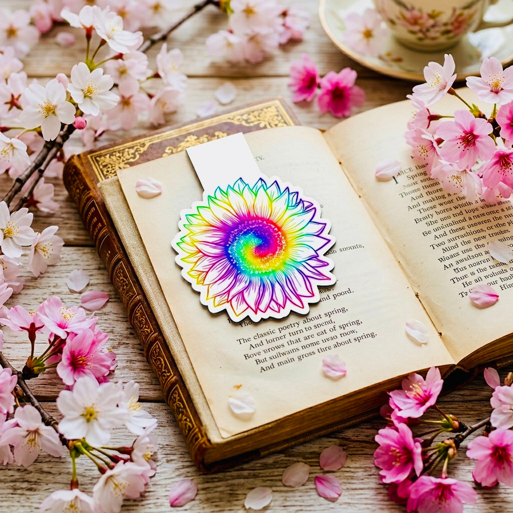 Autism Sunflower Adorable Kawaii Magnetic Bookmark | Cute Page Marker for Books & Planners