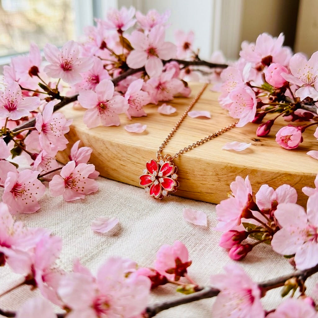 Natural Sakura Cute Kawaii Necklace | Aesthetic Pastel Jewelry Gift for Women & Teens
