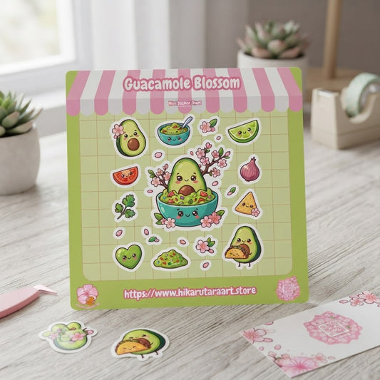 Guacamole Blossom Holographic Mini Sticker Sheet