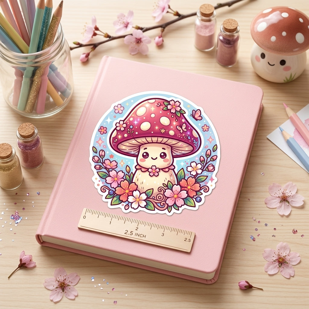 Magic Mushroom Cutie Holographic Vinyl Sticker