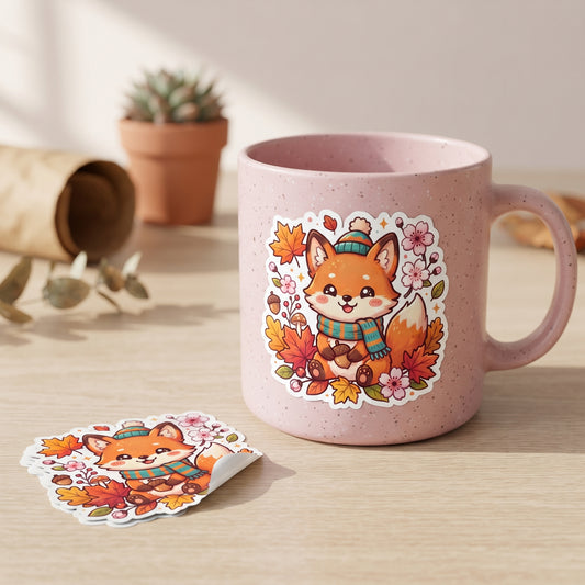 Cozy Fox Holographic Vinyl Sticker