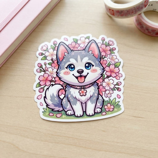 Husky Garden Holographic Vinyl Sticker