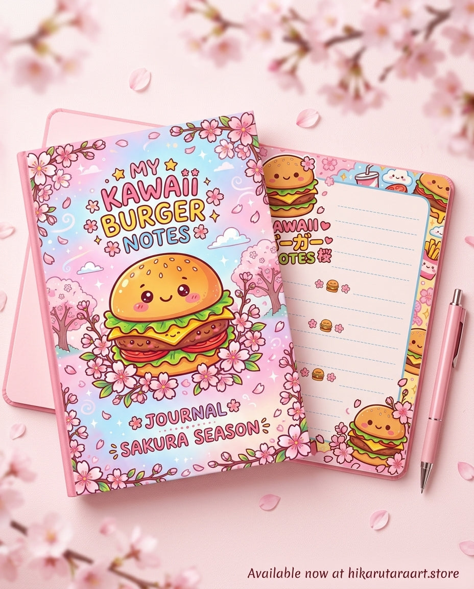 Kawaii Burger Notes Notebook