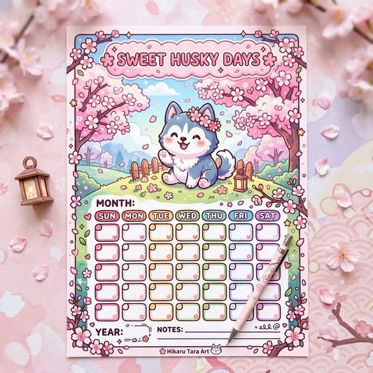 Sweet Husky Days Digital Calendar
