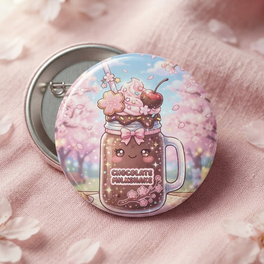 Chocolate Milkshake Big Button Pin