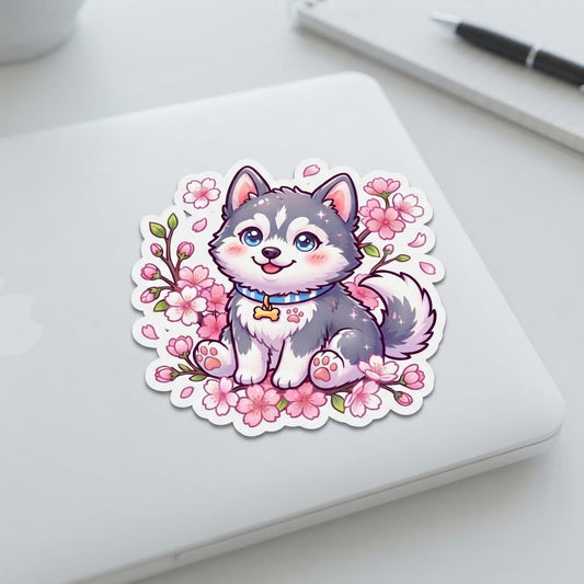 Sakura Husky Holographic Vinyl Sticker