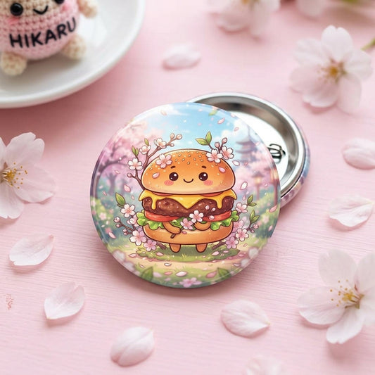 Sakura Cheeseburger Button Pin