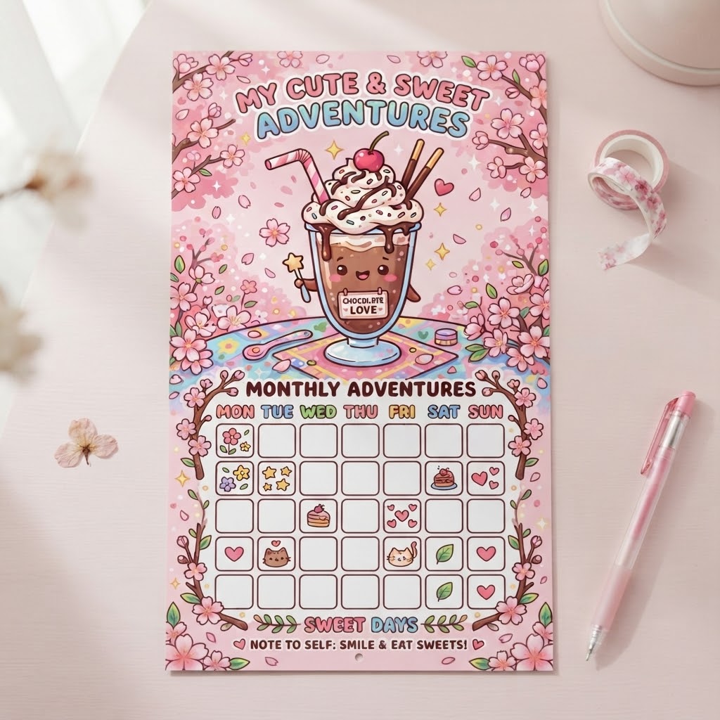 My Sweet & Cute Adventures Digital Calendar