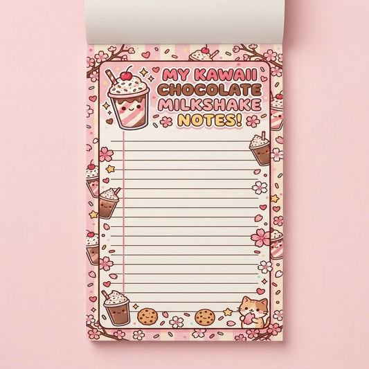 My Kawaii Chocolate Milkshake Notes! Notepad