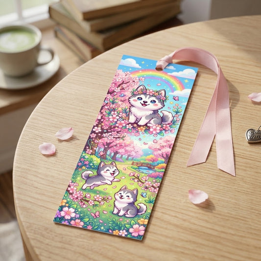 Rainbow Husky Bookmark