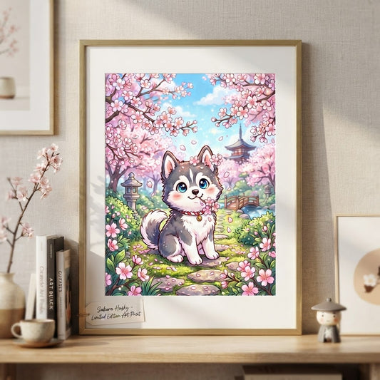 Kawaii Husky Art Print