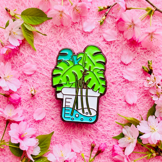 Monstera Jar Kawaii Cute Enamel Pin | Aesthetic Pastel Backpack & Jacket Lapel Pin